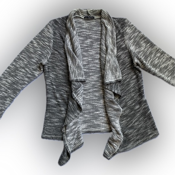 Kim & Cami open Fly Away Front Gray & Black or beige Cardigan, Size XL - Picture 10 of 11